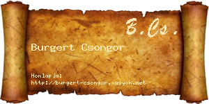 Burgert Csongor névjegykártya